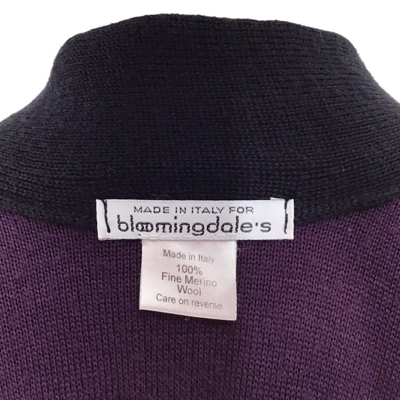 Bloomingdale’s Fine Merino Wool Made In Italy Open Front Poncho Shawl On… - Picture 9 of 9